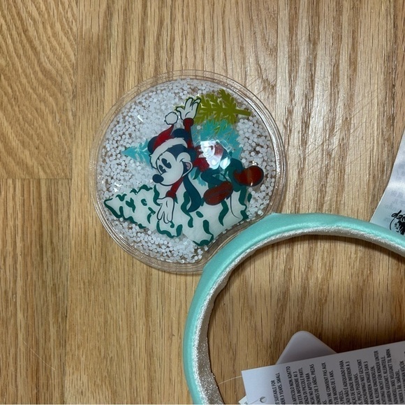 Disney Parks Mickey & Minnie Mouse Snow Globe Ears Head Band NEW Blue Christmas - Picture 3 of 6